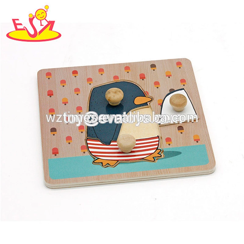 Wholesale early education toy animal theme wooden peg puzzle for 2 year olds baby W14M142