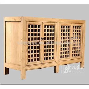 Chinese antique natural cabinet kitchen cupboard lattice wooden door