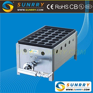 High quality gas floortype fish ball grill takoyaki machines with stainless steel body (SUNRRY SY-FB64B)