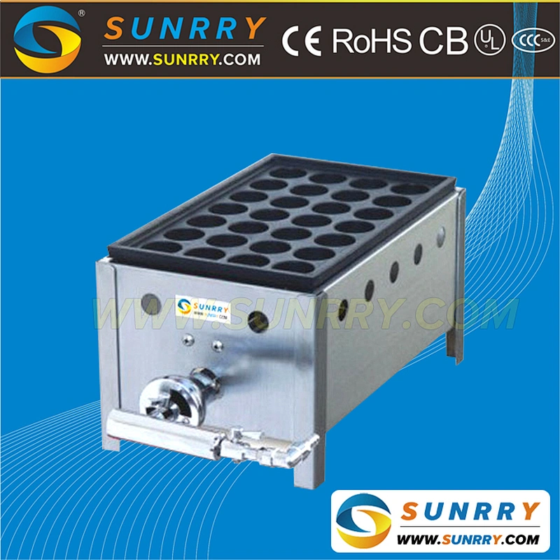 High quality gas floortype fish ball grill takoyaki machines with stainless steel body (SUNRRY SY-FB64B)