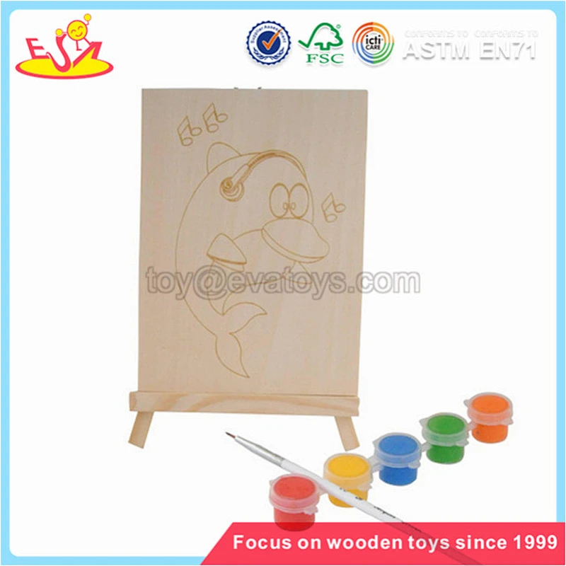 Wholesale selling creative wooden flower pattern children cartoon wooden hand painting toy W03A044