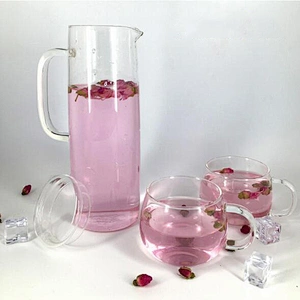 Wholesale OEM ODM Glass Tea Pot 1200ml Customized Logo Glass Water Pot High Borosilicate Glass Bottle