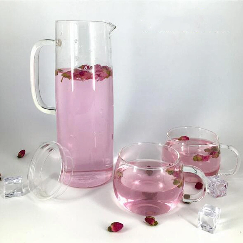 Wholesale OEM ODM Glass Tea Pot 1200ml Customized Logo Glass Water Pot High Borosilicate Glass Bottle