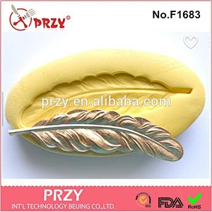 2015 hotsale feather fondant silicone cake mold