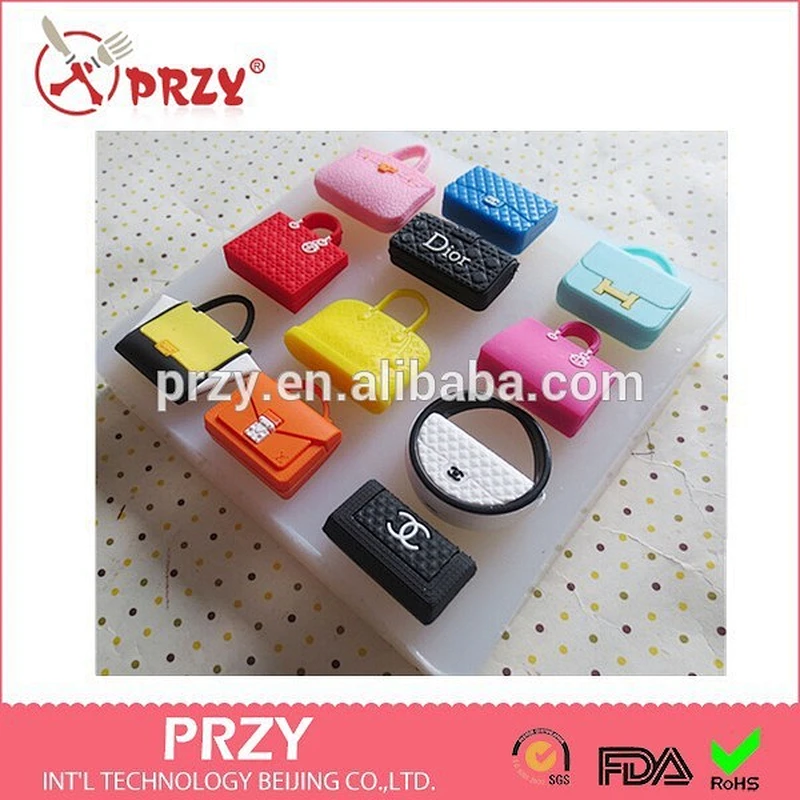 F839 2016 famous bag silicone mold for fondant/Cake decoration silicone mold