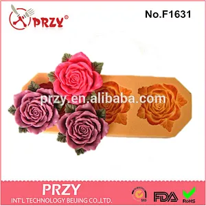Eco-friendly mini beautiful rose decorative silicone molds