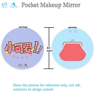 Custom design 2X foldable cosmetic magnifying tinplate mirror