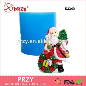S3349 3d christmas tree silicone mold christmas santa claus soap mould for soap Christmas silicone mold