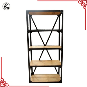 Retro used wood vintage Industrial Storage Metal Furniture
