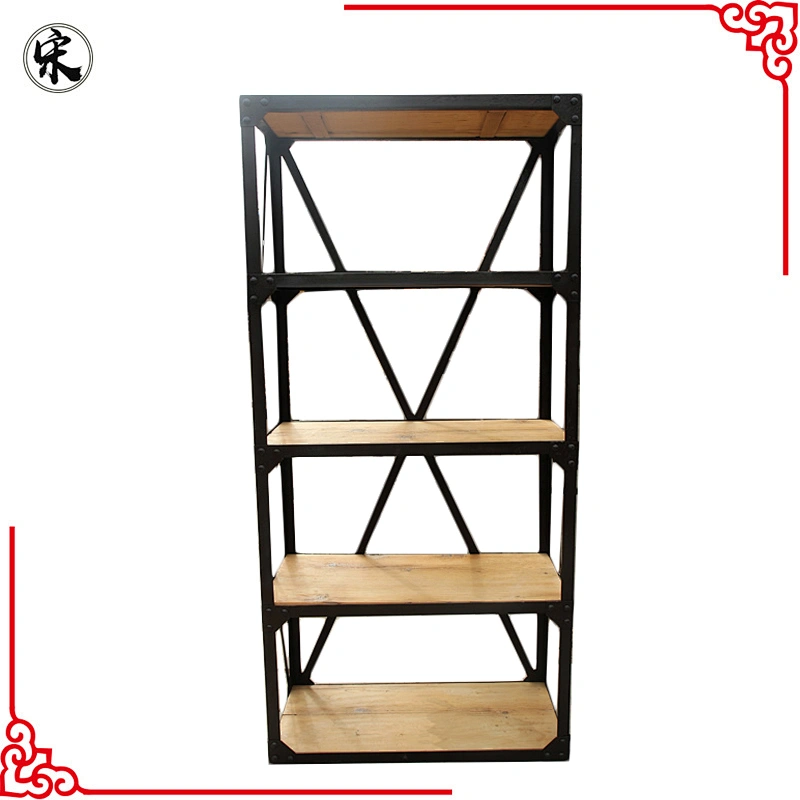 Retro used wood vintage Industrial Storage Metal Furniture