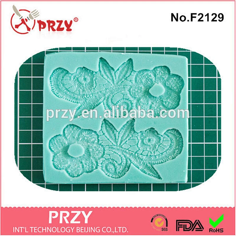 F2129 PRZY gum paste Flowers Lace silicone fondant mold