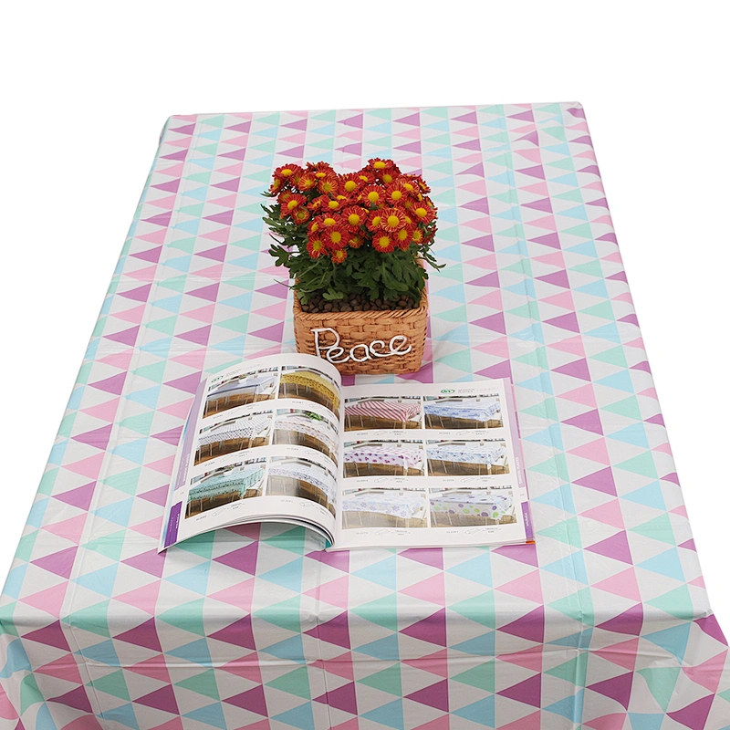 Cheap Custom Single layer pe printed rectangular Tablecloth ordinary table Cover