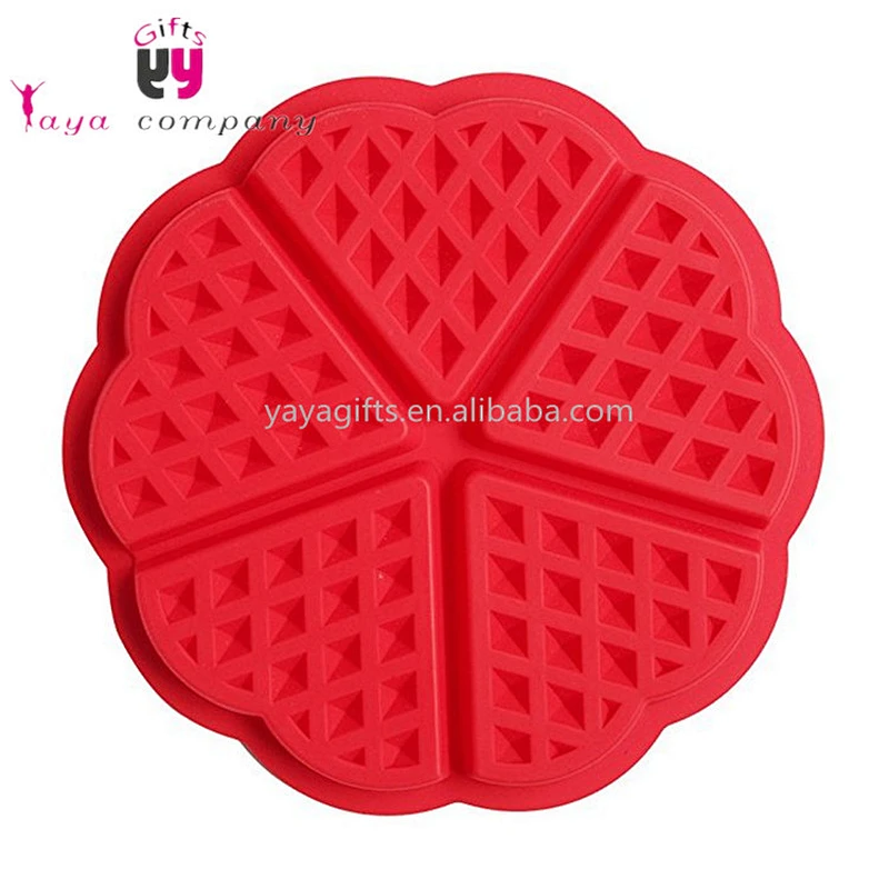 Microwave Safe Red Waffle Mold Silicon Cake Pan Mold