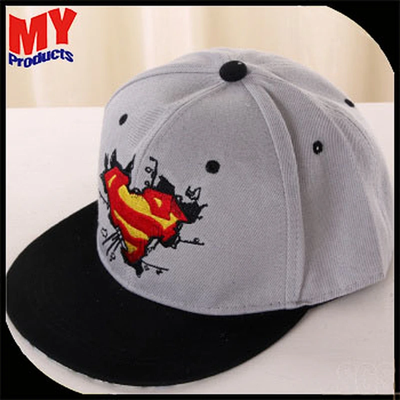 Custom 3D Superman Embroidery Trucker Cap 100% Cotton 5 Panel Baseball Caps Hats