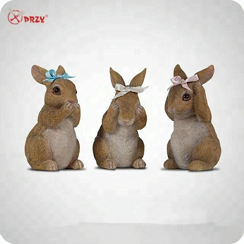Three rabbits mould home cement decorations Mold office desk Animal Resin crafts decorations molds