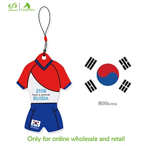 Korea novelty T-shirt shape football cup 2018 promotional item souvenir hanging absorbent paper car air freshener in stock