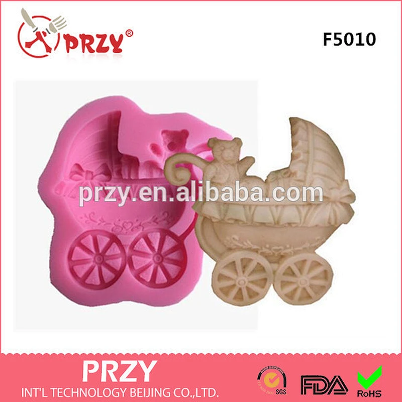 The bear/bowknot/ pram turn fondant cake silicone mold