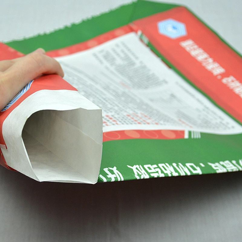 Glue packaging kraft paper bag with valve port and block bottom