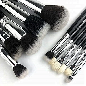 Professional custom 15pcs Glitter Makeup Brushes Set with Travel Makeup Bag