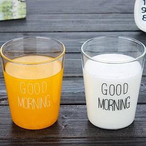 Korean Fashion simple borosilicate glass coffee cup water cup for breakfast
