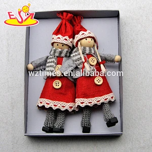 2018 New products lovely characters wooden Christmas figurines W02A228