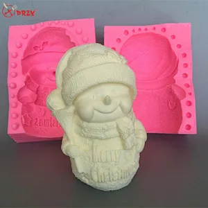 3D Large Christmas Snowman Soap Mold handmade silicone mousse Cake molds DIY silicone candle mold