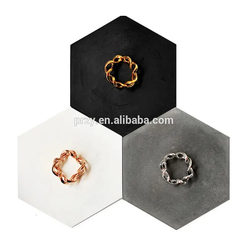 PRZY 2018 new Cement hexagonal tray mold jewelry display tray silicone molds for concrete Nordic