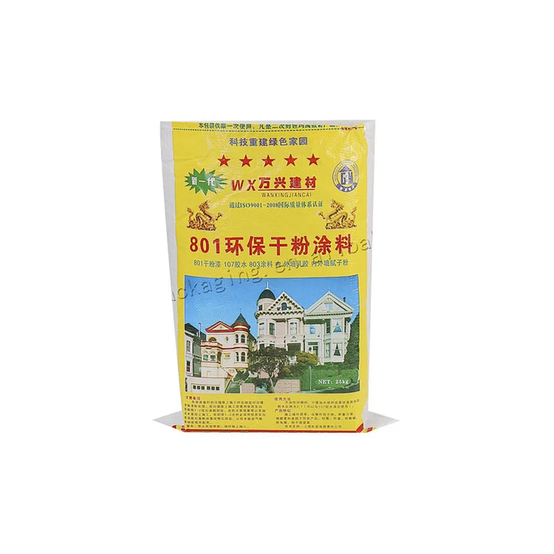 Cheap hot sale 25kg transparent plastic bopp laminated pp woven paint bag