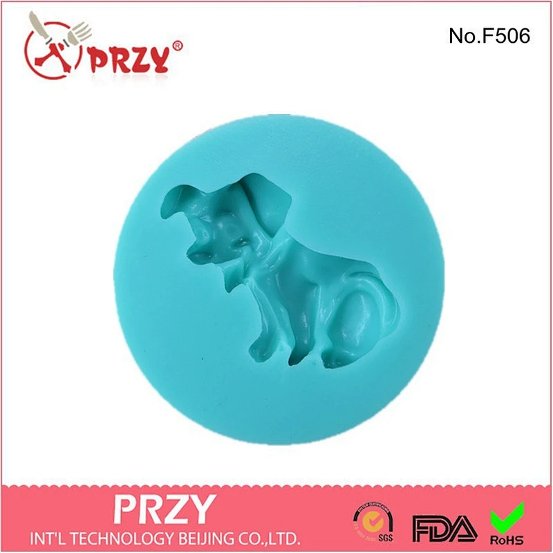 Dog shape 2 fondant cake silicone mold