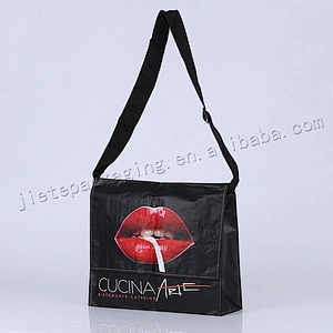 Customized design laminated plastic pp woven shoulder bag