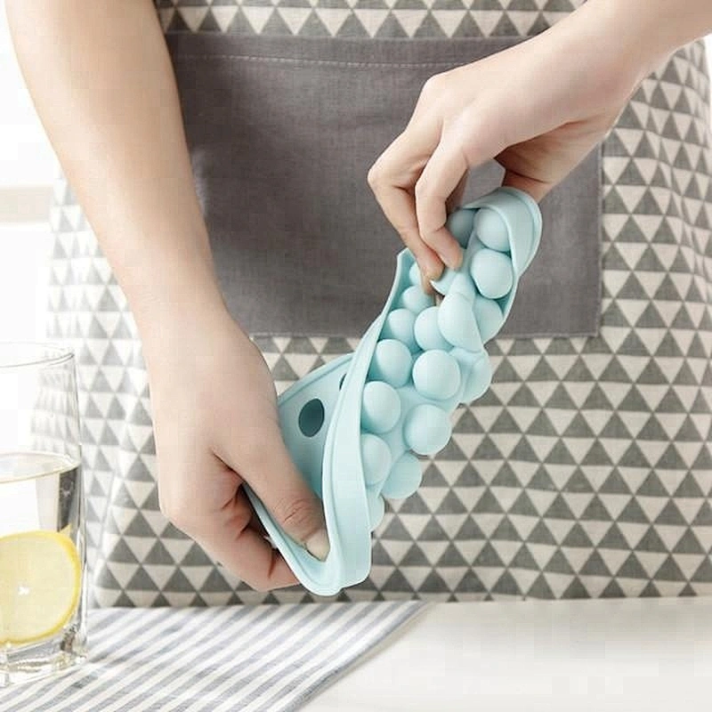 32Cavities Silicone ice Tray with lid molds spherical Ice box epoxy mold ice beads Silicone mould