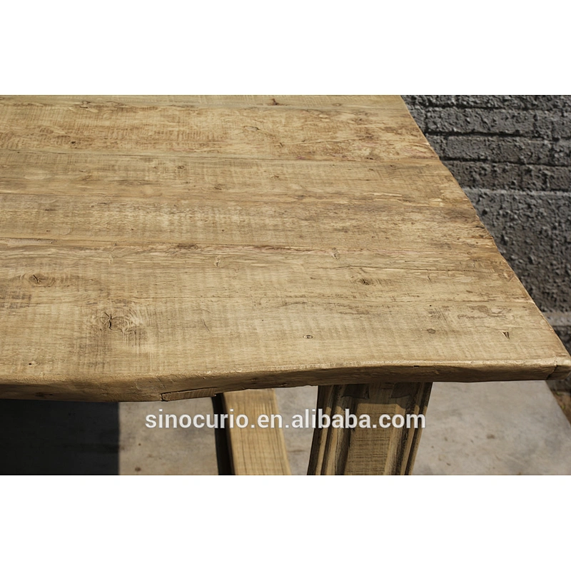 Vintage antique industrial recycle solid wood dining table