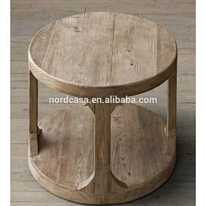 Antique reclaimed wood folding rustic round dining table