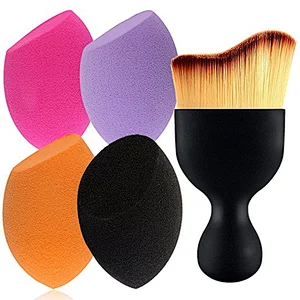 5pc latex free makeup sponge and kabuki brush set