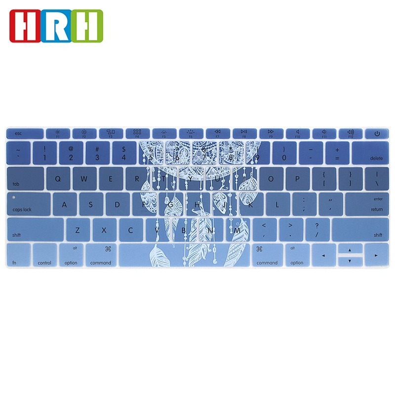 Customized Dreamcatcher Printing custom silicone keyboard cover English keyboard skin for mac book skins 12 A1534 A1708