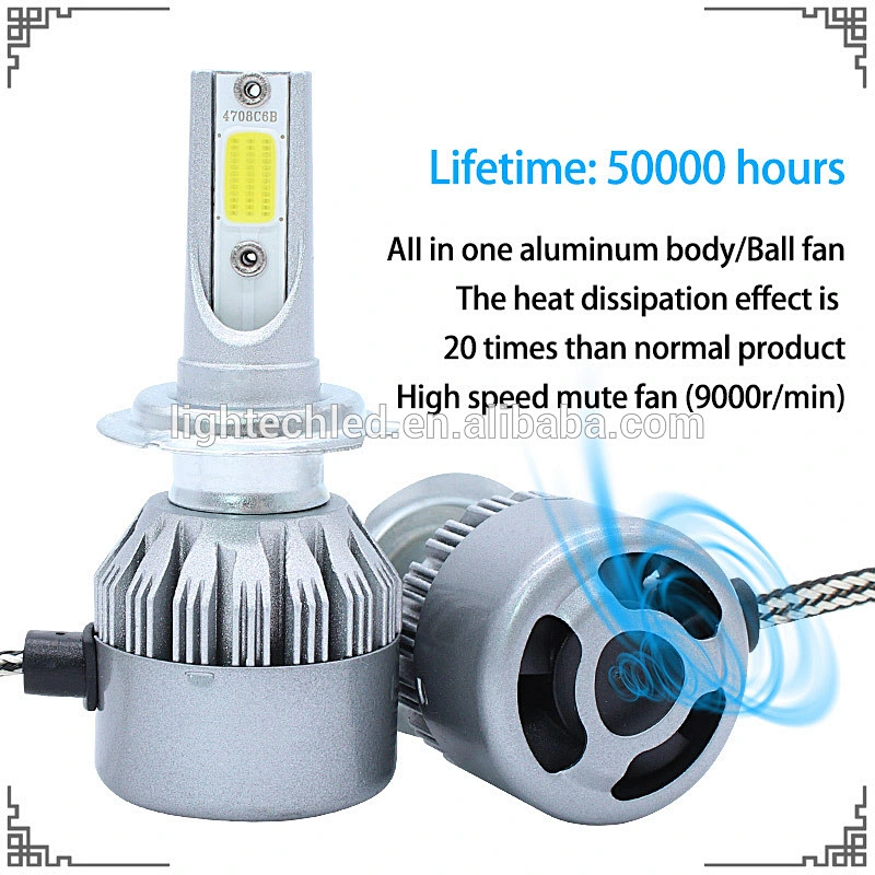 Lightech DC 12V All In One C6 Led Headlight H7 36W