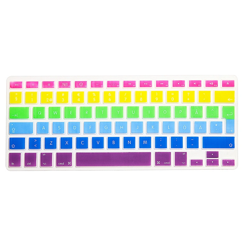 Dust-proof Slim Rainbow Silicone laptop swedish custom silicone for mac air book 13 European Version 2018 new air keyboard cove