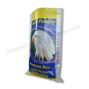25kg transparent plastic design printing pp woven cheapest rice bag