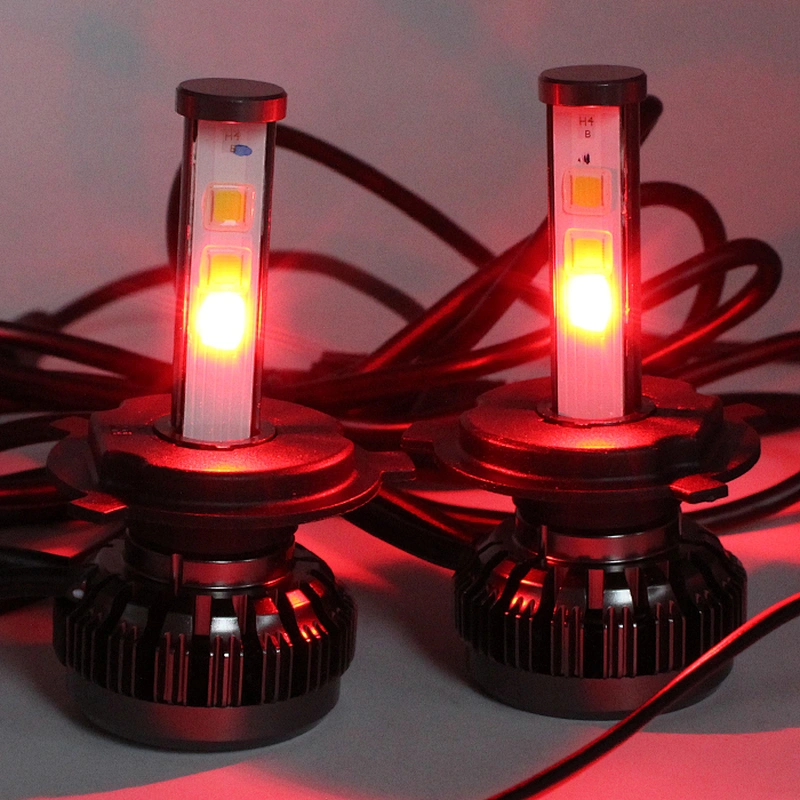 12v BlueTooth Control RGB Color LED Headlight 36W 4000Lm H4 9004 9007 H13 High Low Beam Auto LED Bulbs