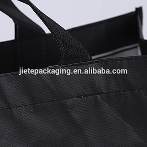 custom black pp non woven promotional shopping bag with logo cheap price