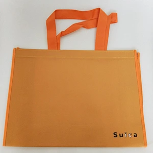 Custom wholesale orange non-woven bags for shopping