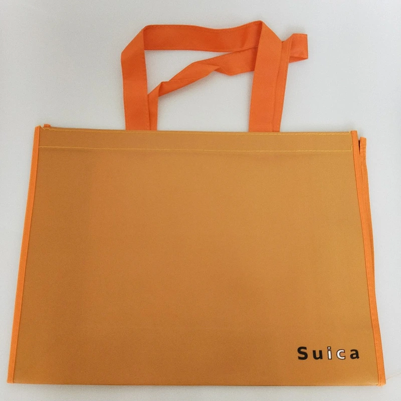 Custom wholesale orange non-woven bags for shopping