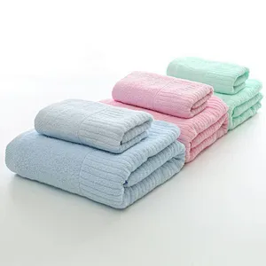 Free Sample Customized Logo Bath Towels China Supply 100% Cotton Towel Wholesale Color Towels