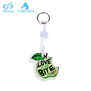 High quality soft eva foam circle keychain, promotional custom logo key ring