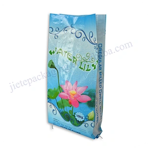 Transparent D handle 10kg plastic laminated pp woven printed bag of rice for grain,seed,flour