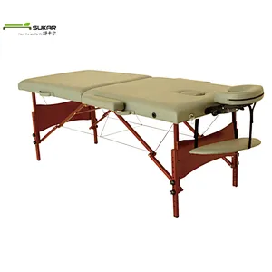 Wooden portable thai massage table outside furniture With High Density Foam and carry bag