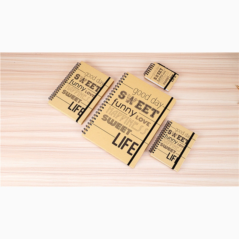 custom office Supplies A6 kraft paper Cover Spiral Coil Notebook Cheap Bulk Lined book