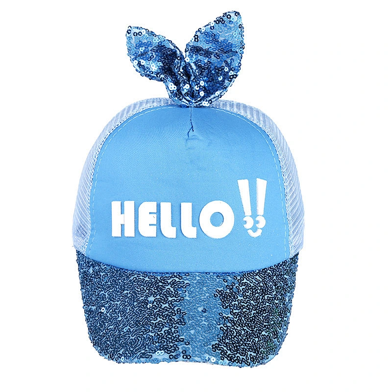 Wholesale kids cute mesh baseball cap hat with rabbit bunny ear