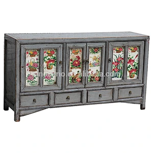 wholesale furniture china Chinese antique cabinet living room with ceramic tile