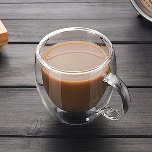 Wholesale First-Class Transparency 150 Ml Double Glass Coffee Mug  With Heat Resistance